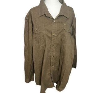 Wrangler 3xl men’s long sleeve button down shirt brown